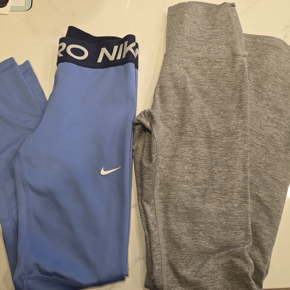 Nike Kids Blue and Gray Leggings